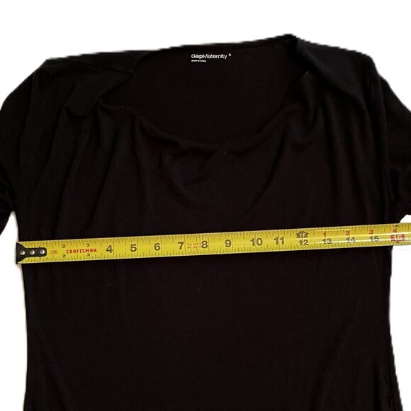 GAP MATERNITY WOMENS DRESS Size S BLACK Shift Dress COWL NECK Long Sleeve 0949AT - Picture 8 of 9